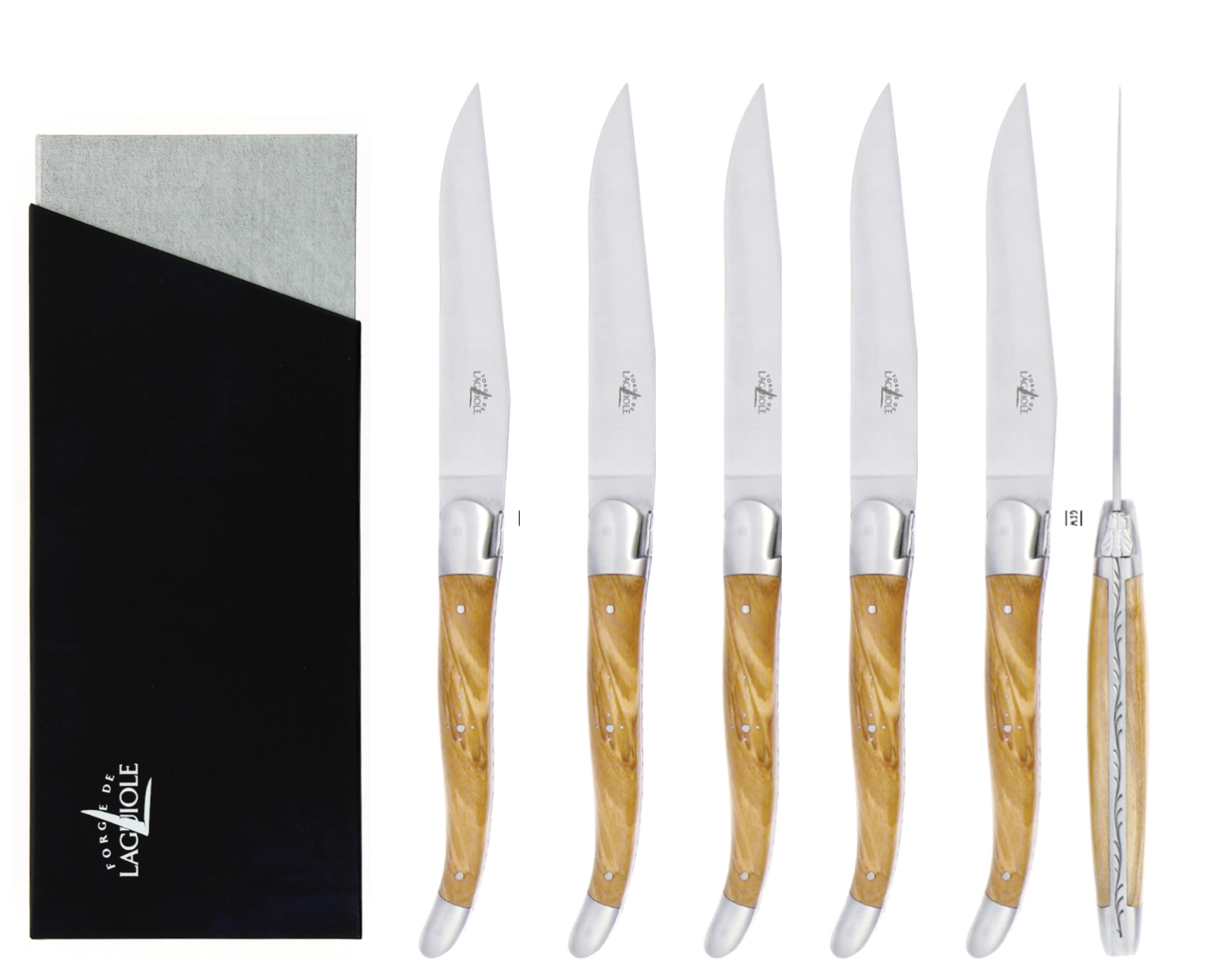 de Laguiole Steakmesser Set 6er Olivenholz online kaufen